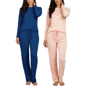 image:image2 Pack Womens Pajama Sets Long Sleeve Sleepwear Comfy Cute Loungewear PJSet G Blue  Pink