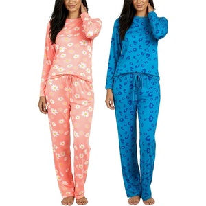 image:image2 Pack Womens Pajama Sets Long Sleeve Sleepwear Comfy Cute Loungewear PJSet K Royal Blue  Pink