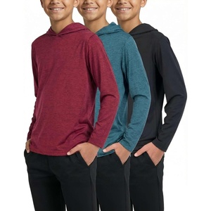 image:image3 Pack Boys Dry Fit Hoodies Long Sleeve Athletic Sweatshirts Teen KidsSet B