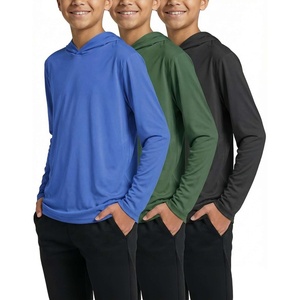 image:image3 Pack Boys Dry Fit Hoodies Long Sleeve Athletic Sweatshirts Teen KidsSet D
