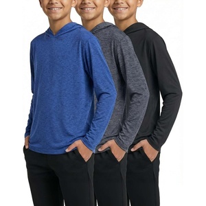 image:image3 Pack Boys Dry Fit Hoodies Long Sleeve Athletic Sweatshirts Teen KidsSet G
