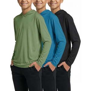 image:image3 Pack Boys Dry Fit Hoodies Long Sleeve Athletic Sweatshirts Teen KidsSet L
