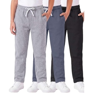 image:image3 Pack Boys Fleece Sweatpants Open Bottom Athletic Pockets Kids TeenSet 1