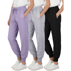 image:image3 Pack Girls Dry Fit Sweatpants Joggers Athletic Pants Teens Kids HikingSet 10