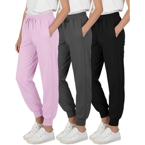 image:image3 Pack Girls Dry Fit Sweatpants Joggers Athletic Pants Teens Kids HikingSet 4