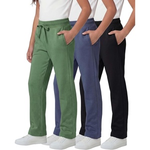 image:image3 Pack Girls Fleece Sweatpants Open Bottom Pants Kids Teens Tween SchoolSet 2