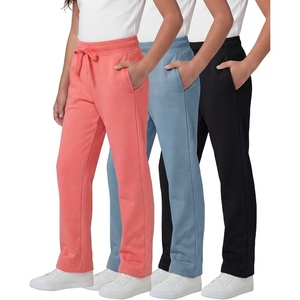 image:image3 Pack Girls Fleece Sweatpants Open Bottom Pants Kids Teens Tween SchoolSet 3