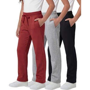 image:image3 Pack Girls Fleece Sweatpants Open Bottom Pants Kids Teens Tween SchoolSet 5