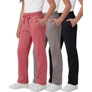 image:image3 Pack Girls Fleece Sweatpants Open Bottom Pants Kids Teens Tween SchoolSet 6