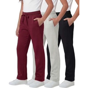 image:image3 Pack Girls Fleece Sweatpants Open Bottom Pants Kids Teens Tween SchoolSet 7
