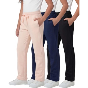 image:image3 Pack Girls Fleece Sweatpants Open Bottom Pants Kids Teens Tween SchoolSet 8