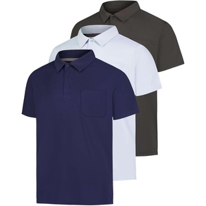 image:image3 Pack Mens Dry Fit Polo Shirts Short Sleeve Pocket Golf Work TacticalSet 3
