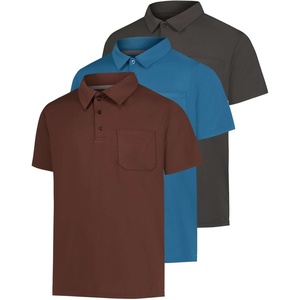 image:image3 Pack Mens Dry Fit Polo Shirts Short Sleeve Pocket Golf Work TacticalSet 7
