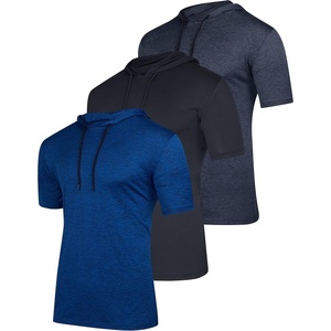 image:image3 Pack Mens Dry Fit Short Sleeve Hoodies Shirts Athletic Workout GymSet 3