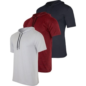 image:image3 Pack Mens Dry Fit Short Sleeve Hoodies Shirts Athletic Workout GymSet 9