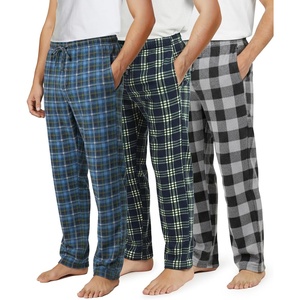 image:image3 Pack Mens Fleece Pajama Pants Soft Sleep Lounge Casual PJ Bottom PocketsSet H