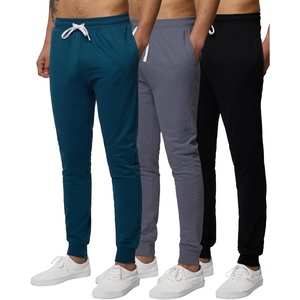 image:image3 Pack Mens French Terry Joggers Sweatpants Cotton Lounge Gym with PocketsSet 4