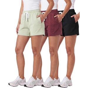 image:image3 Pack Womens Cotton French Terry Shorts Athletic Casual Lounge PocketsSet 5