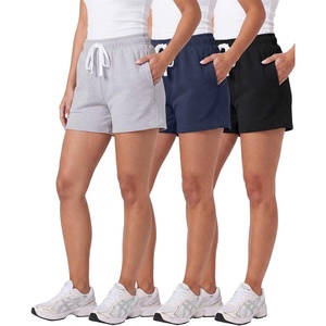 image:image3 Pack Womens Cotton French Terry Shorts Athletic Casual Lounge PocketsSet 8