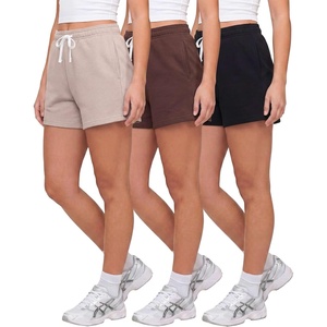 image:image3 Pack Womens Fleece Athletic Sweat Shorts Casual Lounge Pajama PJ PocketsSolid Black  Solid Chocolate Torte  Solid Moonbeam