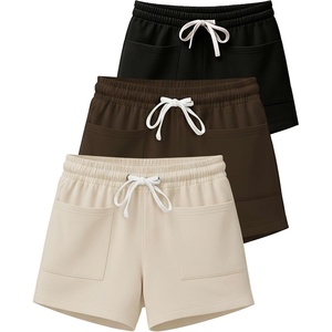 image:image3 Pack Womens French Terry Shorts Sweatshorts Lounge Gym Square PocketsSet 1