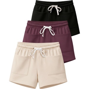 image:image3 Pack Womens French Terry Shorts Sweatshorts Lounge Gym Square PocketsSet 3