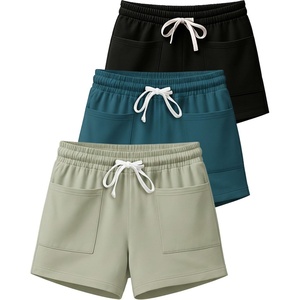 image:image3 Pack Womens French Terry Shorts Sweatshorts Lounge Gym Square PocketsSet 4