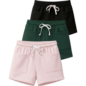image:image3 Pack Womens French Terry Shorts Sweatshorts Lounge Gym Square PocketsSet 7
