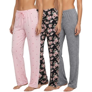 image:image3 Pack Womens Pajama Pants Soft Lounge PJ Bottoms Comfy Sleepwear PijamasSoft Knit Set E
