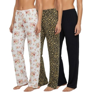 image:image3 Pack Womens Pajama Pants Soft Lounge PJ Bottoms Comfy Sleepwear PijamasSoft Knit Set F