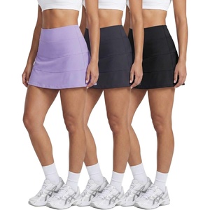 image:image3 Pack Womens Tiered Skorts Skirts Built in Shorts Pockets Tennis GolfSet 1