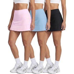 image:image3 Pack Womens Tiered Skorts Skirts Built in Shorts Pockets Tennis GolfSet 12