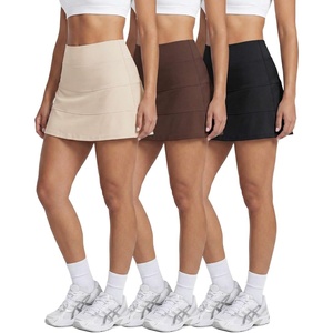 image:image3 Pack Womens Tiered Skorts Skirts Built in Shorts Pockets Tennis GolfSet 2