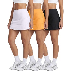 image:image3 Pack Womens Tiered Skorts Skirts Built in Shorts Pockets Tennis GolfSet 8