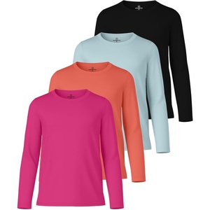 image:image4 Pack Girls Dry Fit Long Sleeve Shirts Athletic Activewear Teens Tops TeeSet 3