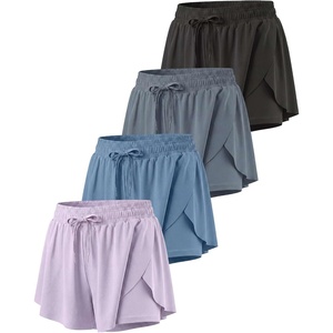 image:image4 Pack Womens Dry Fit Flowy Butterfly Shorts Athletic Workout Gym CasualSet 11