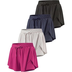 image:image4 Pack Womens Dry Fit Flowy Butterfly Shorts Athletic Workout Gym CasualSet 3