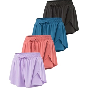 image:image4 Pack Womens Dry Fit Flowy Butterfly Shorts Athletic Workout Gym CasualSet 7