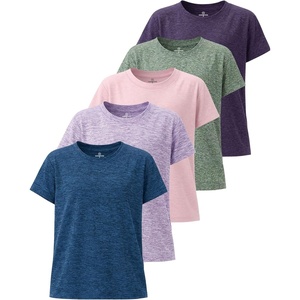 image:image5 Pack Girls Dry Fit Short Sleeve T Shirts Athletic Crew Neck Tween TeensSet 10