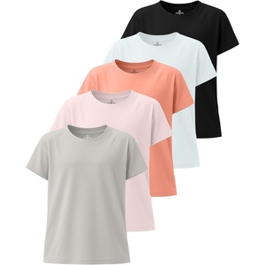 image:image5 Pack Girls Dry Fit Short Sleeve T Shirts Athletic Crew Neck Tween TeensSet 4