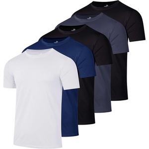 image:image5 Pack Mens Dry Fit Workout T Shirts Crew Neck Athletic Gym Running TeesSet 4