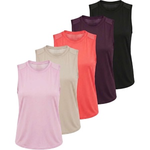 image:image5 Pack Womens Dry Fit Tank Tops Sleeveless Racerback Athletic WorkoutSet 4