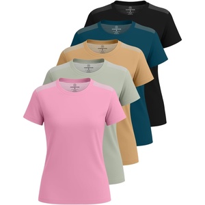 image:image5 Pack Womens Dry Fit Workout Shirts Mesh Insert Athletic Gym Yoga TopsSet 3