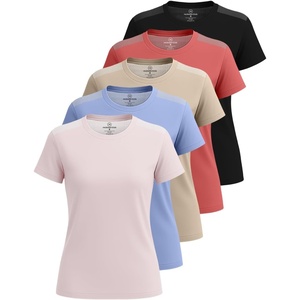 image:image5 Pack Womens Dry Fit Workout Shirts Mesh Insert Athletic Gym Yoga TopsSet 7