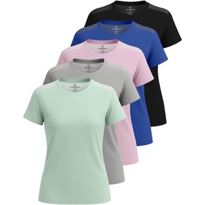 image:image5 Pack Womens Dry Fit Workout Shirts Mesh Insert Athletic Gym Yoga TopsSet 8