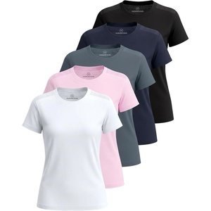 image:image5 Pack Womens Dry Fit Workout Shirts Mesh Insert Athletic Gym Yoga TopsSet 9