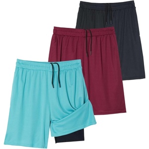 image:imageReal Essentials 3 Pack Mens 2 in 1 Mesh 7 Running Workout Gym Shorts with Compression Liner Available in Big amp TallSet 6