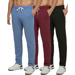 image:imageReal Essentials 3 Pack Mens Tech Fleece Athletic Casual Open Bottom Sweatpants with Pockets Available in Big amp TallSet 2