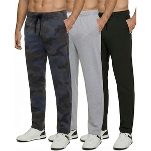 image:imageReal Essentials 3 Pack Mens Tech Fleece Athletic Casual Open Bottom Sweatpants with Pockets Available in Big amp TallSet 4