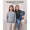 image:image3 Pack Girls Fleece Crewneck Sweatshirts Sweaters Kids Teens Pullover TopsSolid Black  Charcoal Heather  Grey Heather